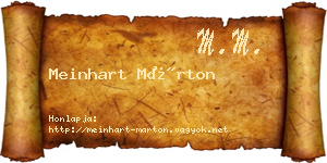 Meinhart Márton névjegykártya